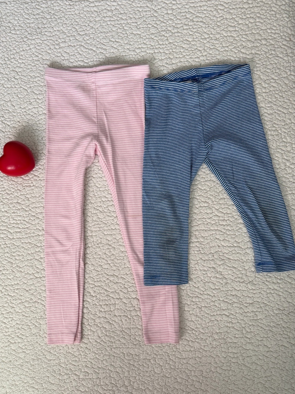 Tea Collection Pink & Blue Striped Cotton Leggings Duo
